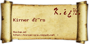 Kirner Örs névjegykártya