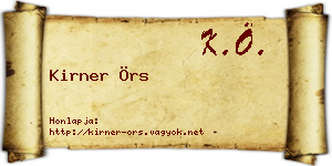 Kirner Örs névjegykártya