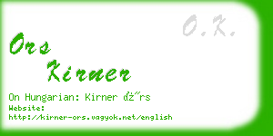 ors kirner business card